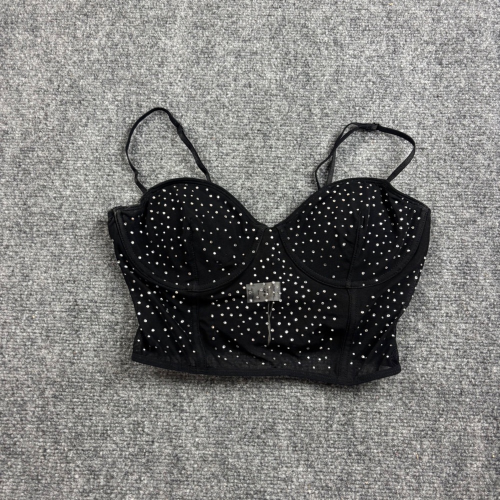 Garage Black Studded Bralette
